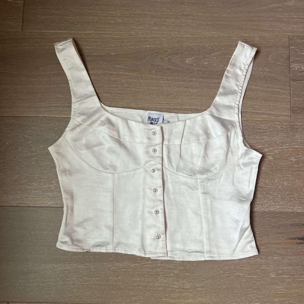 Princess polly yeah the pearls top Ivory Size 6